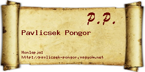 Pavlicsek Pongor névjegykártya